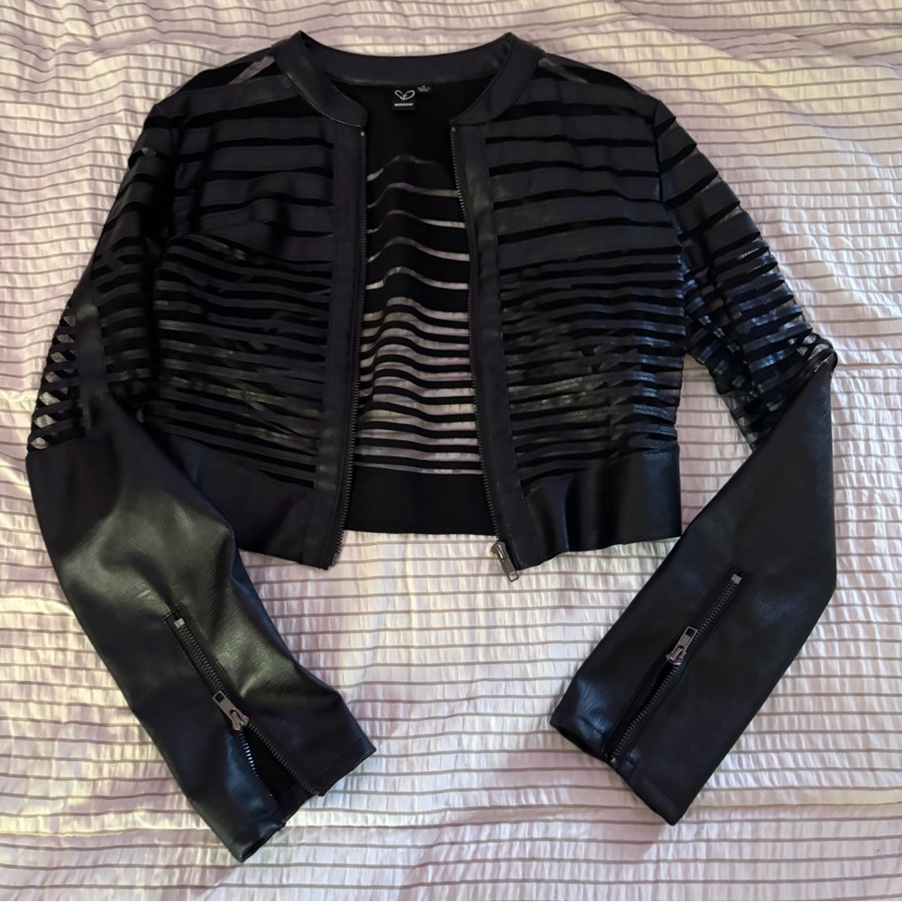 Windsor Black Striped Leather Jacket